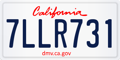 CA license plate 7LLR731