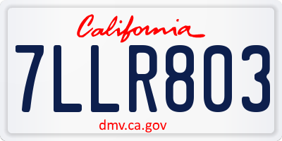 CA license plate 7LLR803