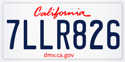 CA license plate 7LLR826