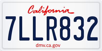 CA license plate 7LLR832