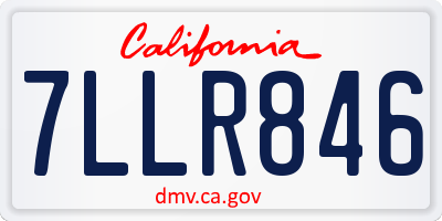 CA license plate 7LLR846