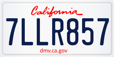 CA license plate 7LLR857