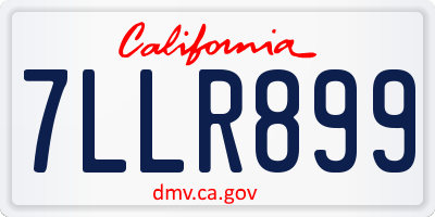 CA license plate 7LLR899