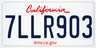 CA license plate 7LLR903