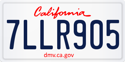CA license plate 7LLR905