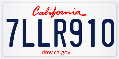 CA license plate 7LLR910