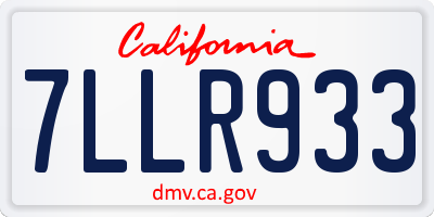 CA license plate 7LLR933