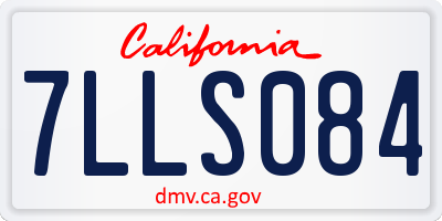 CA license plate 7LLS084
