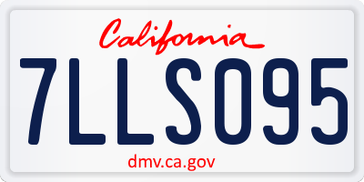 CA license plate 7LLS095