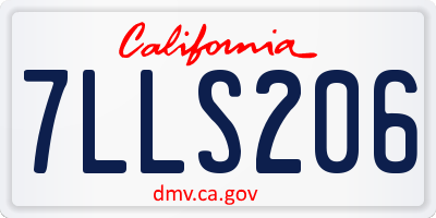 CA license plate 7LLS206