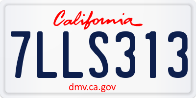 CA license plate 7LLS313