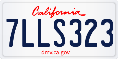 CA license plate 7LLS323