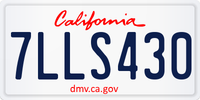 CA license plate 7LLS430