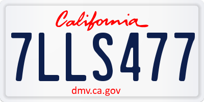 CA license plate 7LLS477