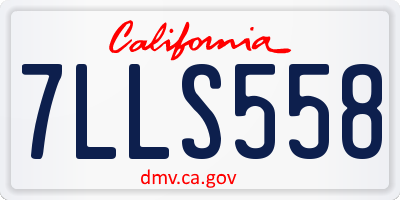 CA license plate 7LLS558