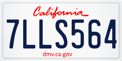 CA license plate 7LLS564