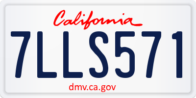 CA license plate 7LLS571