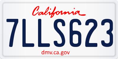 CA license plate 7LLS623