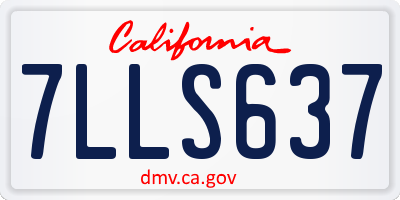 CA license plate 7LLS637
