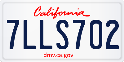 CA license plate 7LLS702