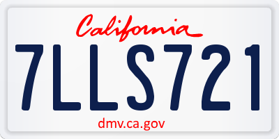 CA license plate 7LLS721