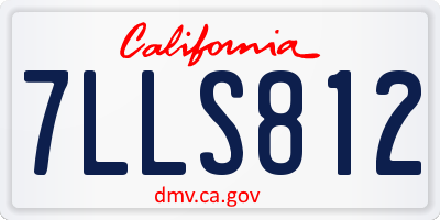 CA license plate 7LLS812