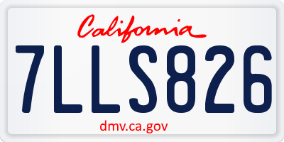 CA license plate 7LLS826
