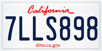 CA license plate 7LLS898