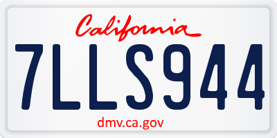 CA license plate 7LLS944