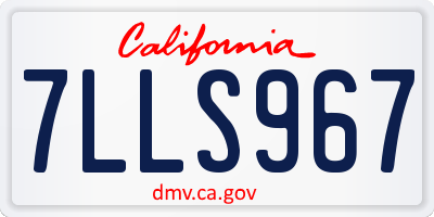 CA license plate 7LLS967