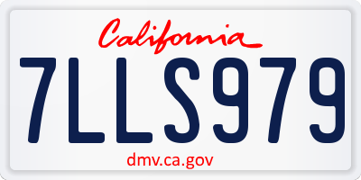 CA license plate 7LLS979