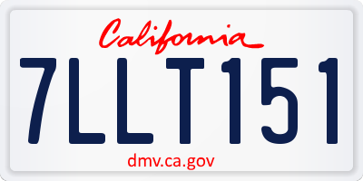CA license plate 7LLT151