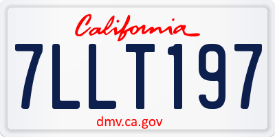 CA license plate 7LLT197