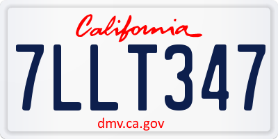 CA license plate 7LLT347