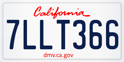 CA license plate 7LLT366