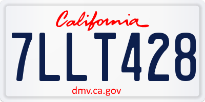 CA license plate 7LLT428