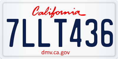 CA license plate 7LLT436