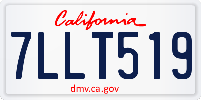 CA license plate 7LLT519