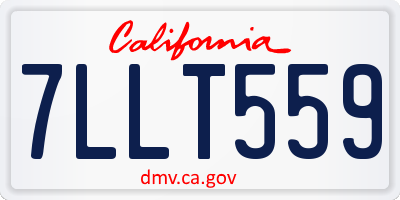 CA license plate 7LLT559