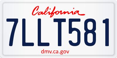 CA license plate 7LLT581
