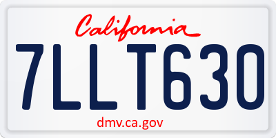 CA license plate 7LLT630