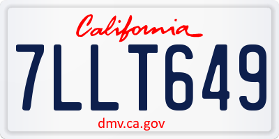 CA license plate 7LLT649