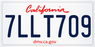 CA license plate 7LLT709