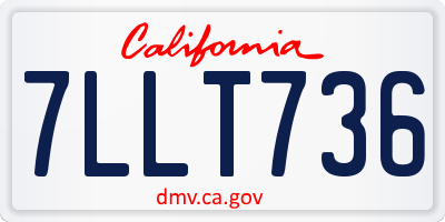 CA license plate 7LLT736