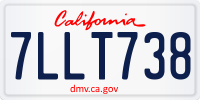 CA license plate 7LLT738
