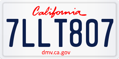 CA license plate 7LLT807