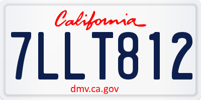 CA license plate 7LLT812