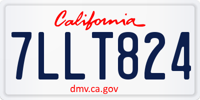 CA license plate 7LLT824