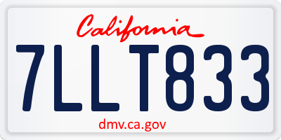 CA license plate 7LLT833