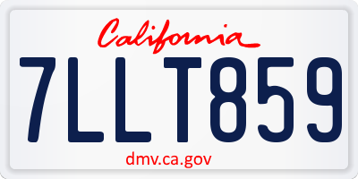 CA license plate 7LLT859
